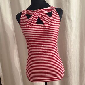 INC International Concepts Red and White Striped Tank Top
